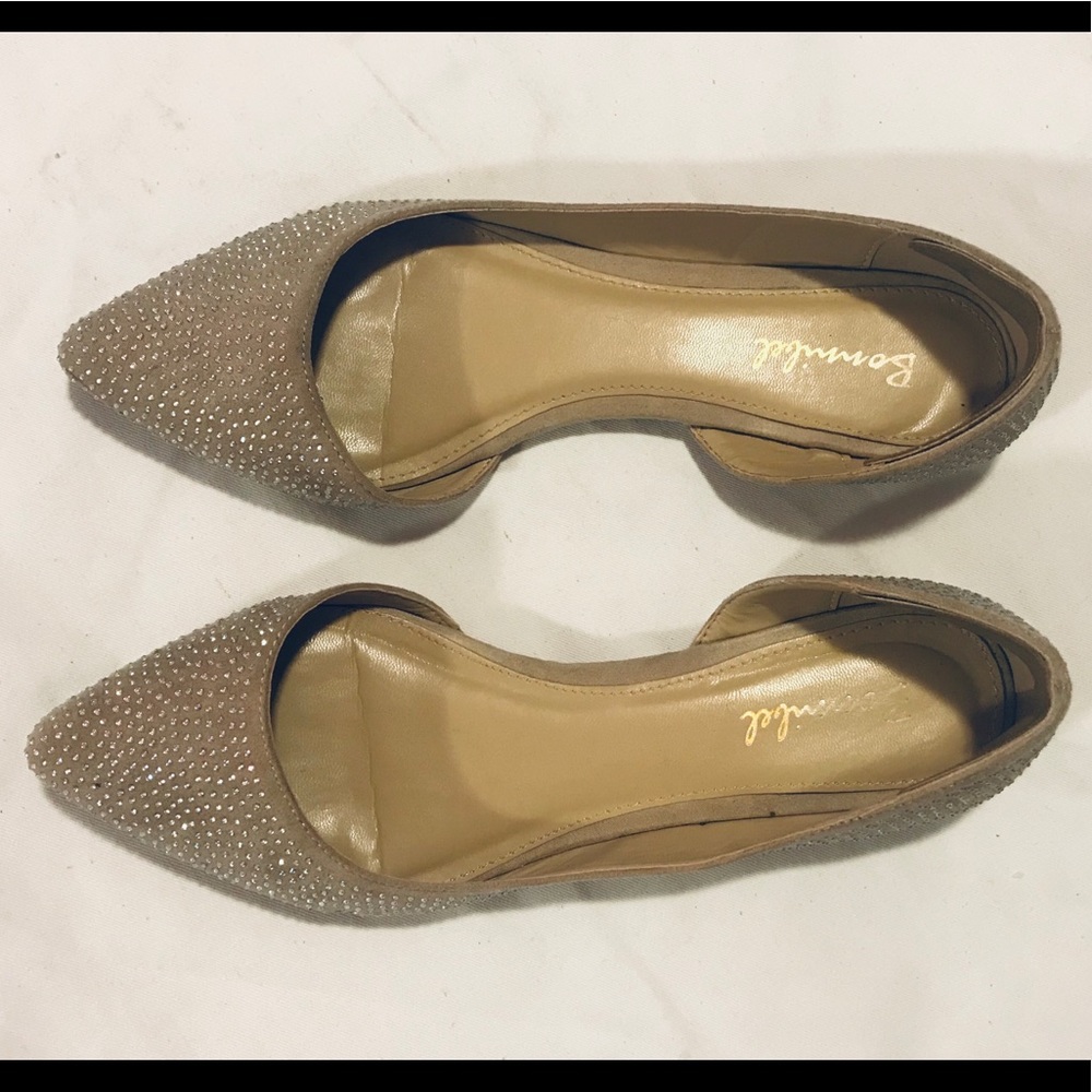 Bonnibel rhinestone nude flats
